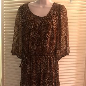Cheetah print blouse dress